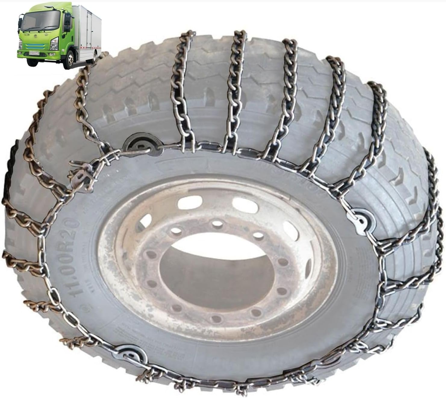 Tire Traction-Set of 2 Snow Chains for Semi Trucks Snow Chains for Car Tires Universal Tire Chains for SUV Trucks Pickup Trucks Semi Trucks Van Trucks ATV Light Truck 9mm_315/70R22.5