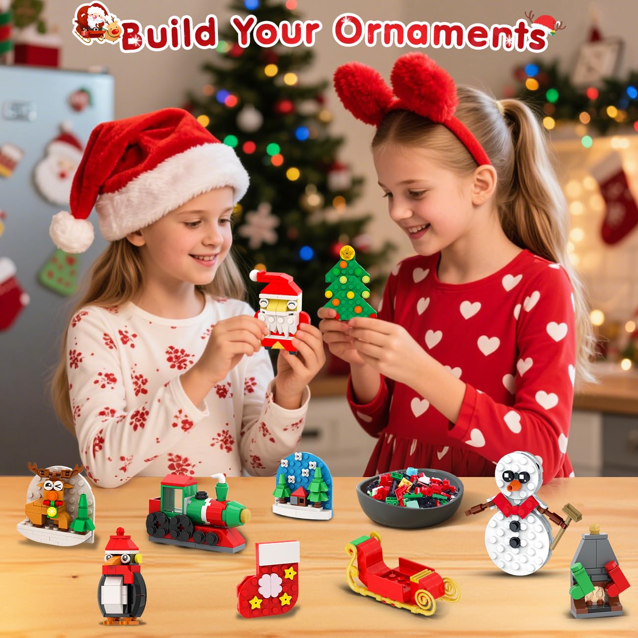 HOGOKIDS Calendario dell'Avvento 2025, decorazione natalizia con calamite per frigorifero, 24 giorni, conto alla rovescia, calamita Babbo Natale per frigorifero, decorazione natalizia, giocattolo