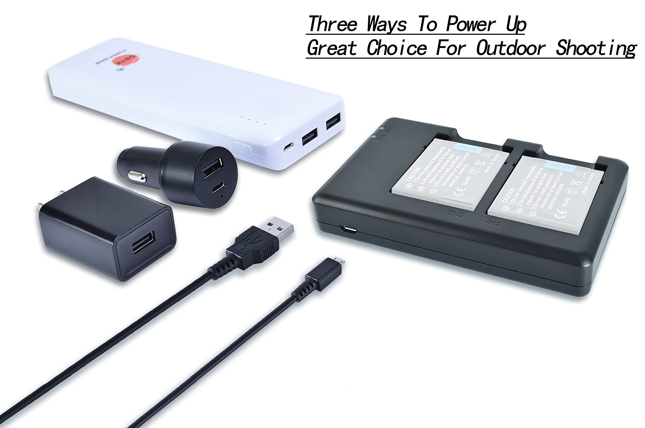 DSTE NP-B/F Cargador de batería USB Dual Compatible con Sony NP-BG1,NP-FG1,NP-BD1,NP-FD1,NP-FT1,NP-FE1,NP-FR1 Batterie als BC-TRX BCTRX(Alimentación a través de Micro USB a USB A 2.0)