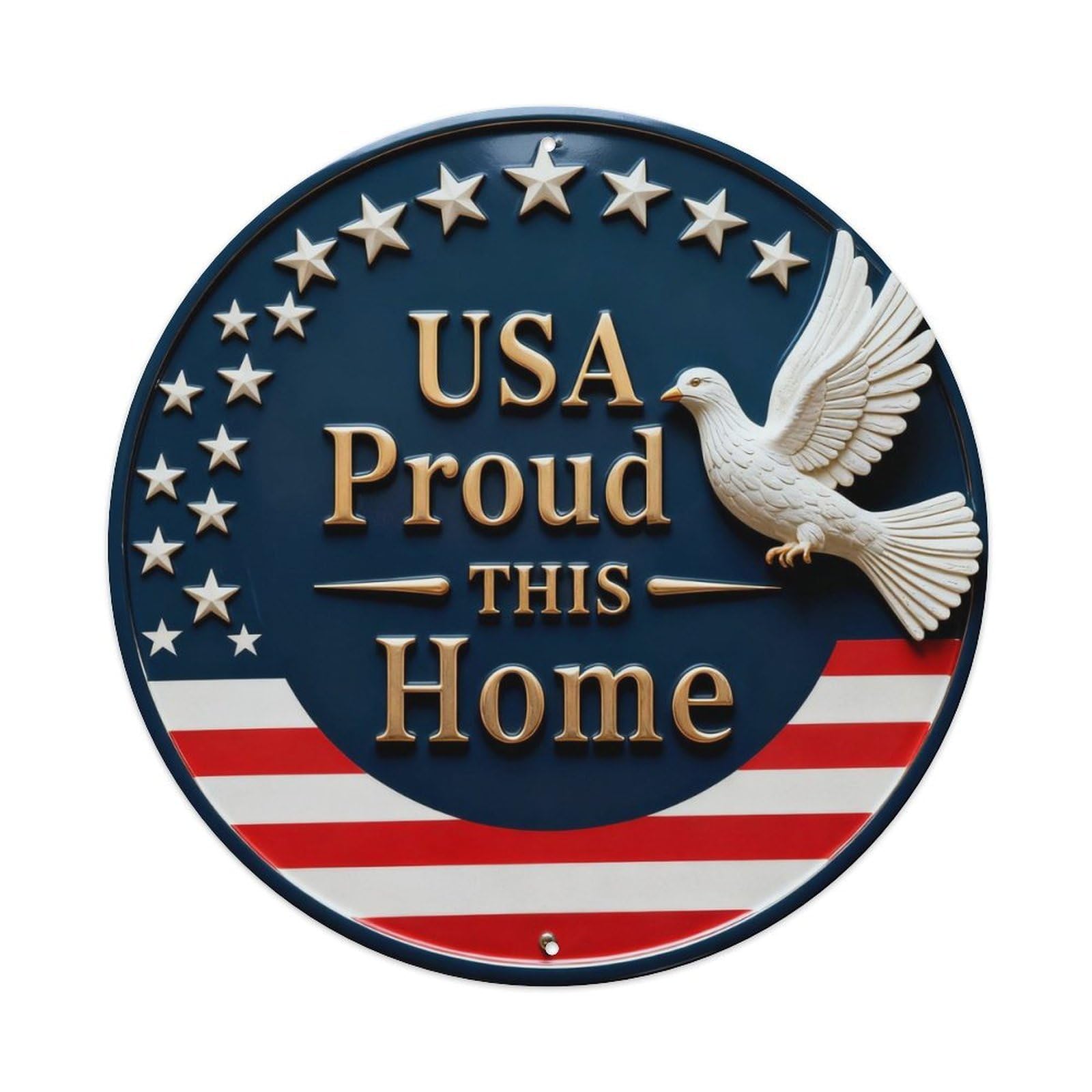 USA Proud Home Metal Tin Sign Plaque