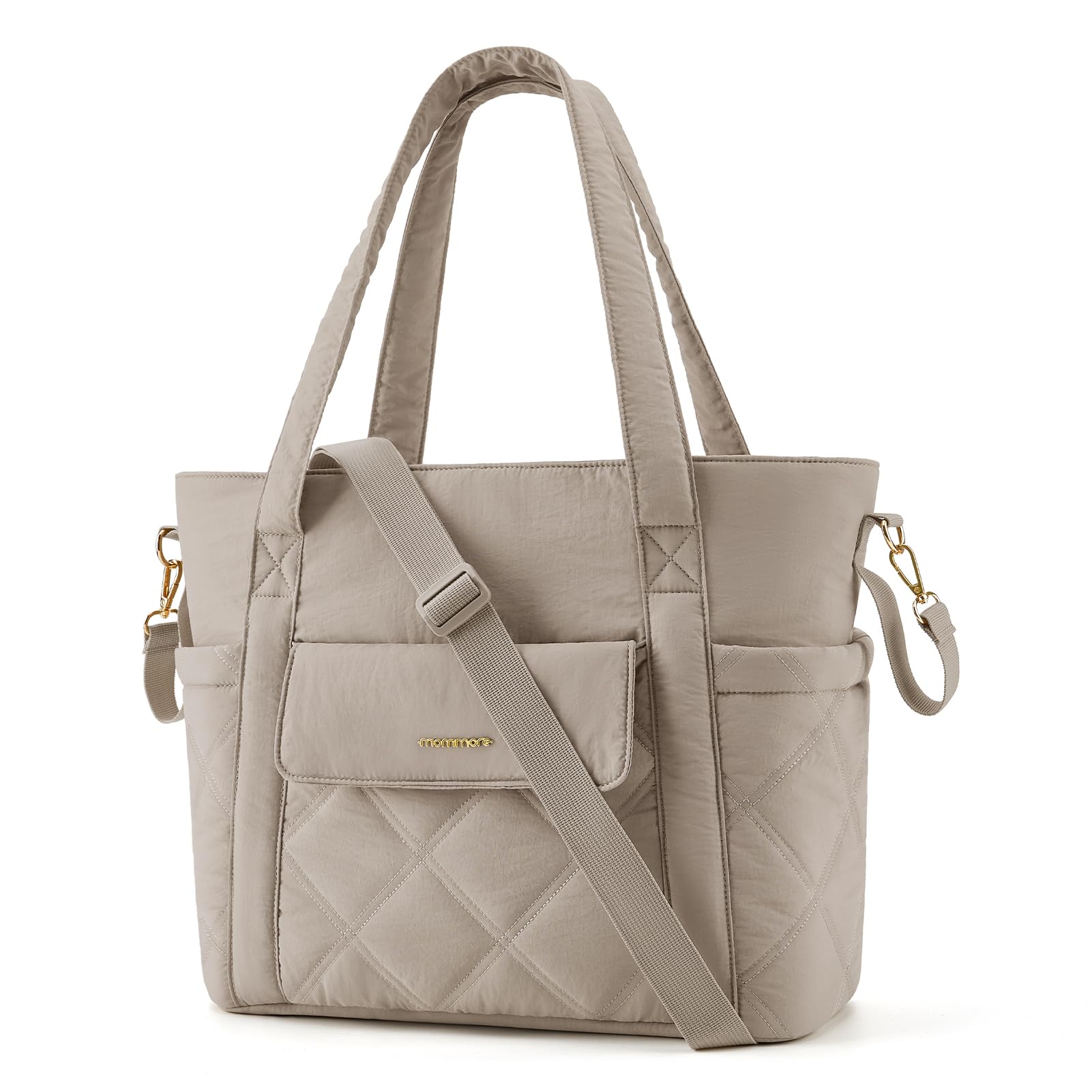 mommore Diaper Bag Tote Small Baby Bag with Insulated Pockets, Lightweight Mommy Tote with Stroller Straps, Nurse Gym Travel
