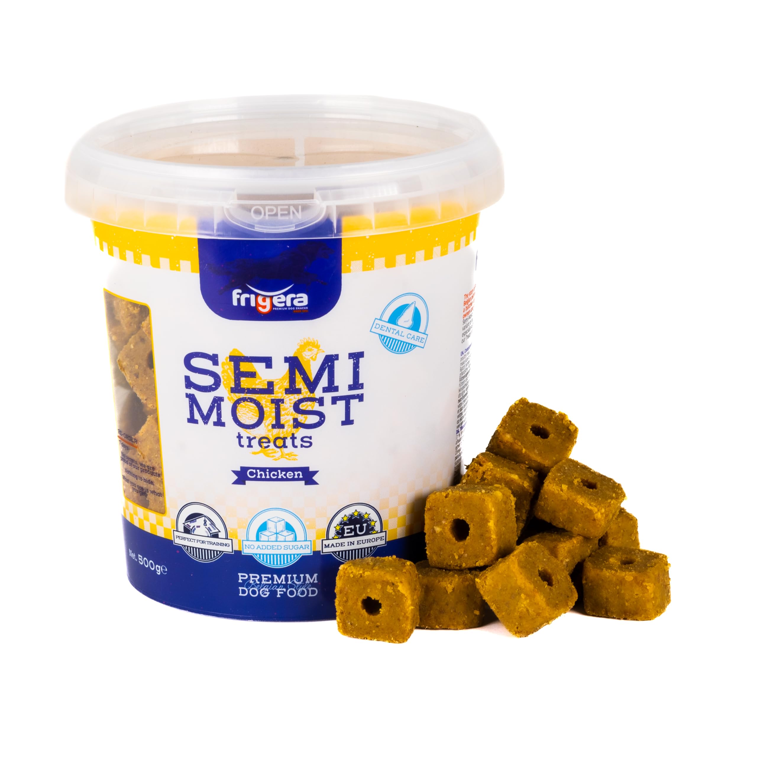 Frigera Semi-Moist Soft Treats Huhn 500g - Weiche Hundeleckerlis, Leckere Belohnung für Training & Zwischendurch, Hergestellt in Belgien
