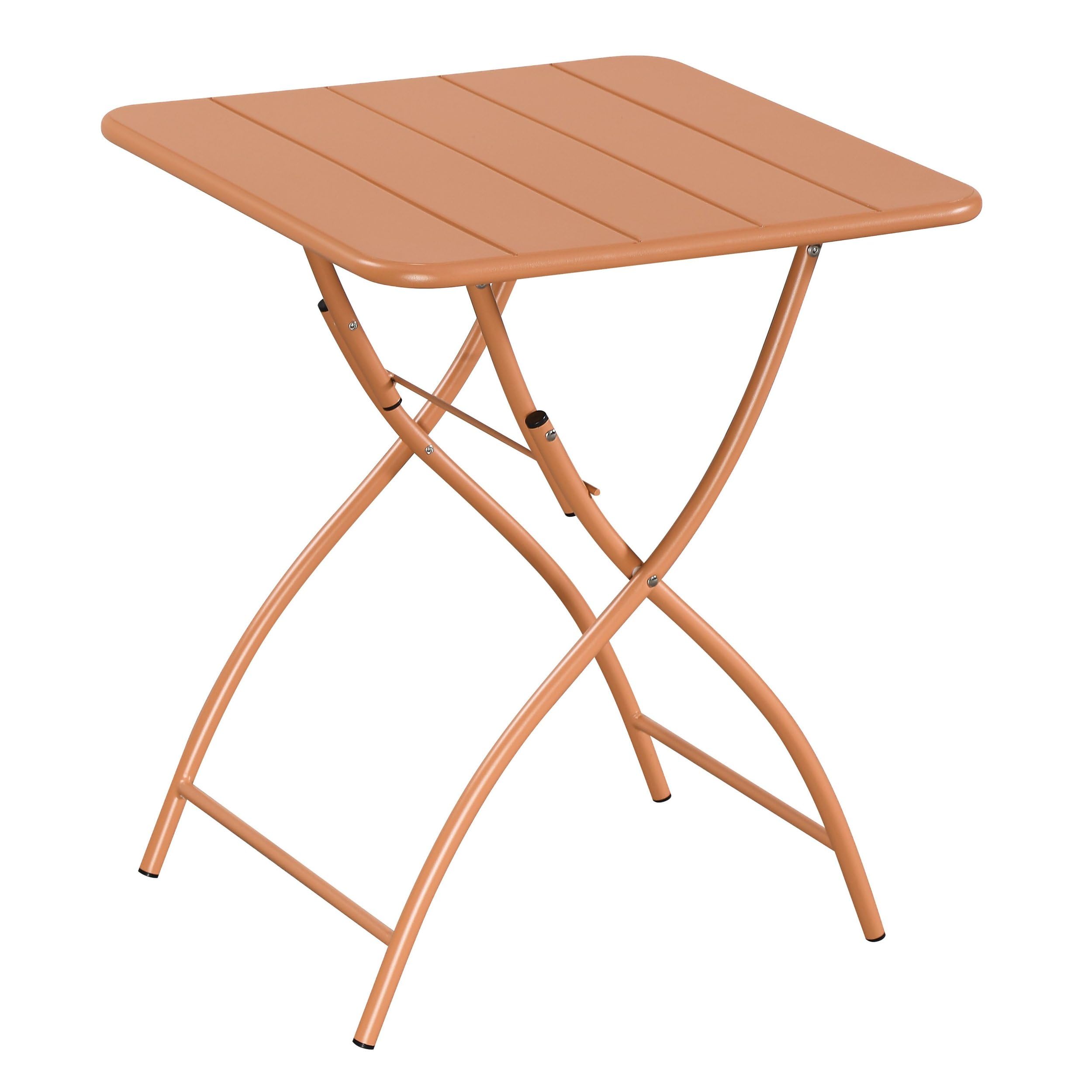 Core Products Rimini Folding Bistro Table Garden, Patio Dining, Compact Storage, Powder-Coated Alloy Steel, Weather-Resistant & Anti-Fade Paint, Plant Table Balcony Terrace Bistro Cafe 60cm x 60cm