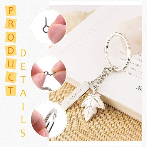 Miniatura 4 de Rustark Juego de 450 llaveros planos plateados con cadena, 150 anillos de llavero abiertos a granel y 150 tornillos en estuche para manualidades (1