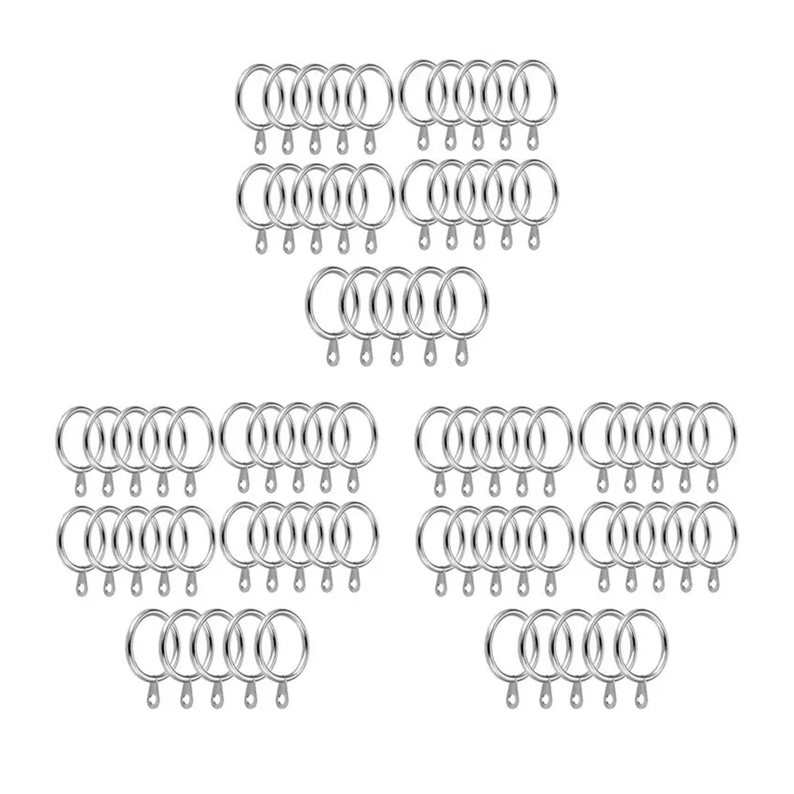 Curtain Grommets 72 Pack Metal Curtain Rings, 30mm Internal Diameter Eyelets for Poles, Rods and Drapery, Silver