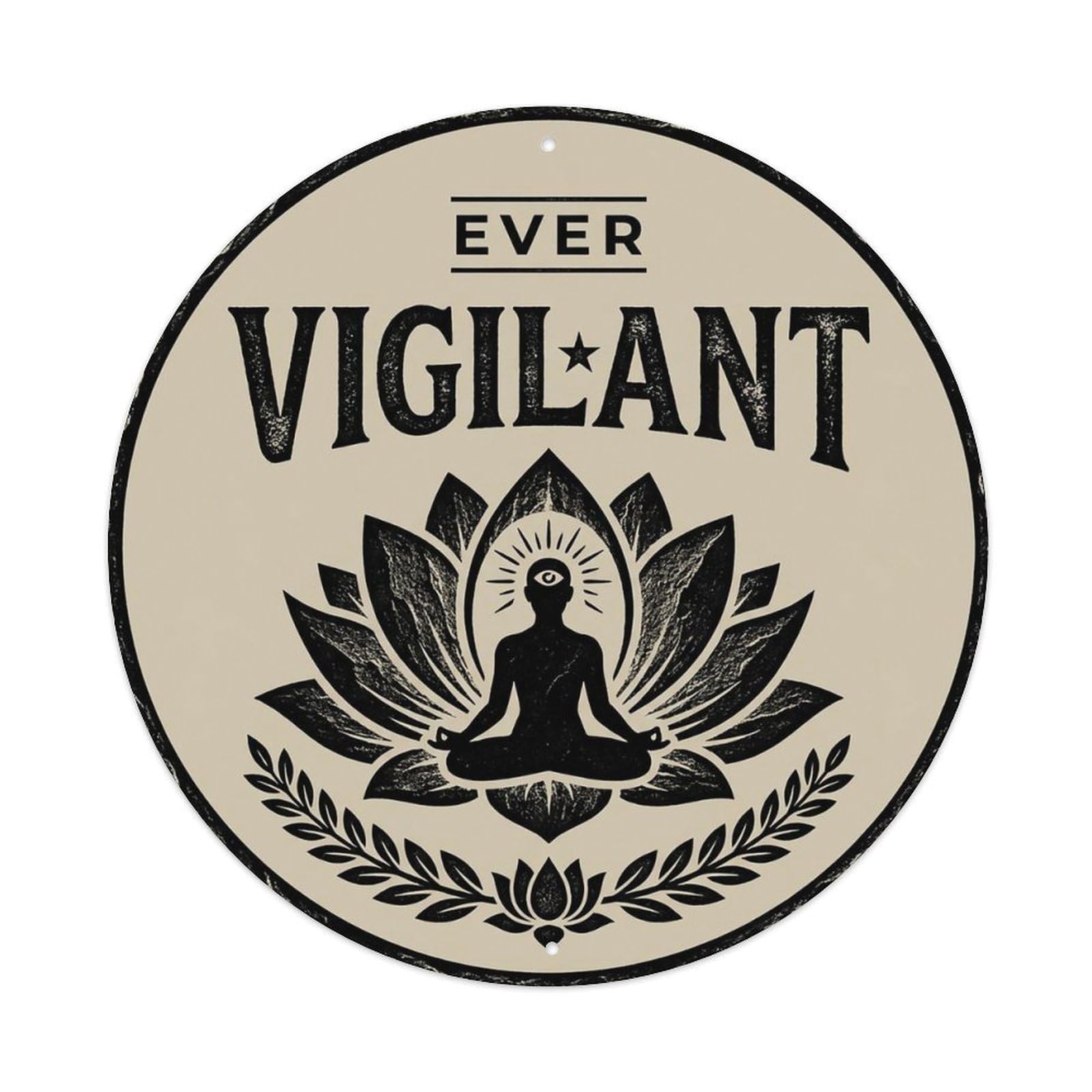 Zen Flower Meditation Den Vigilant Metal Tin Sign