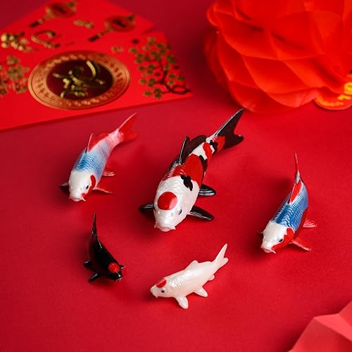 Miniatura 17 de Tancho Realistic Handpainted Koi Fish Figurines - Unique Selection Up to 20% Off! - Office & Aquarium Miniature - Collectibles & Décor (1.57 INCHES,