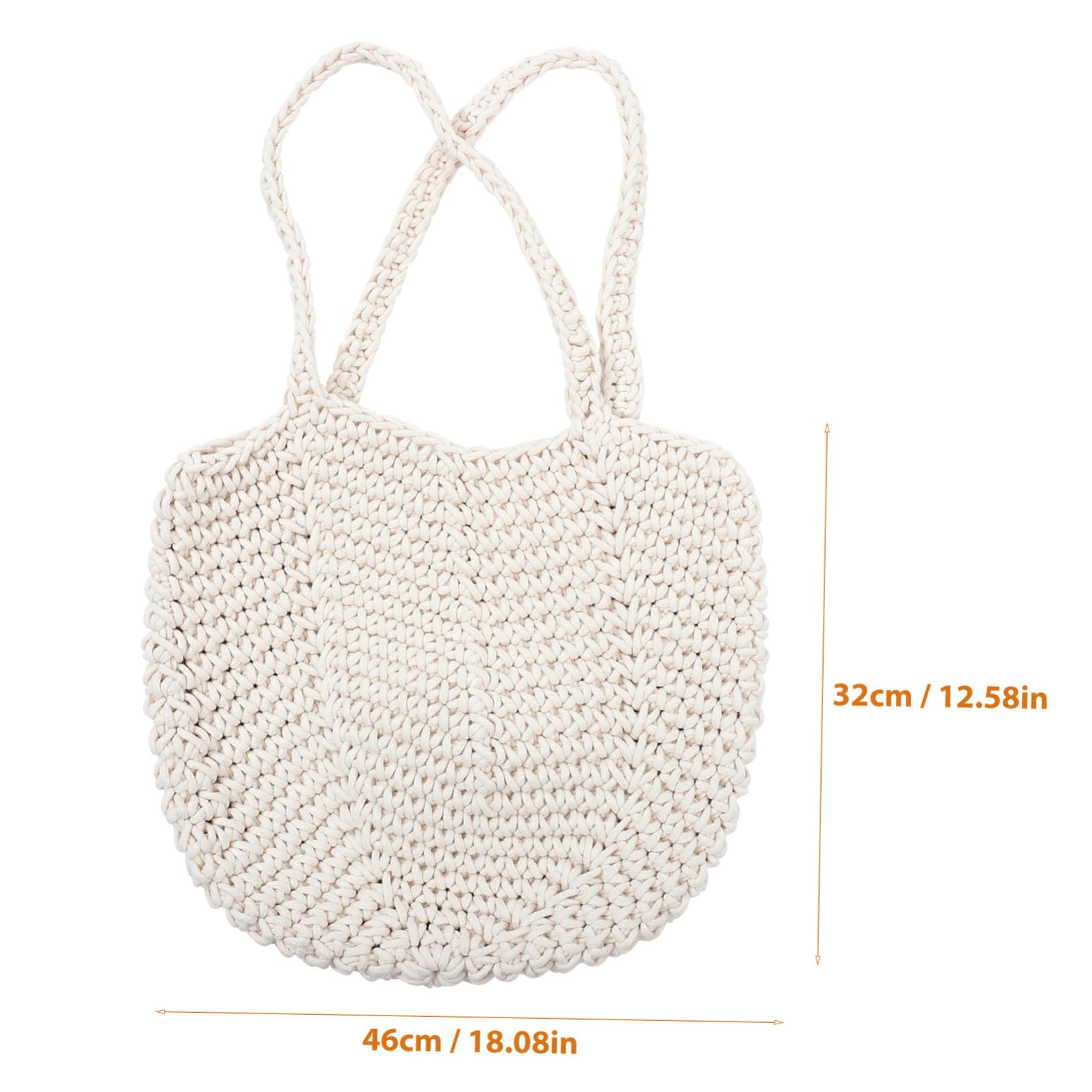 Yardwe Borsa e Facile da Portare in Corda di Cotone Bianca Intrecciata Tote a Mano Elegante Capiente da Donna per Vacanze Estive e Spiaggia