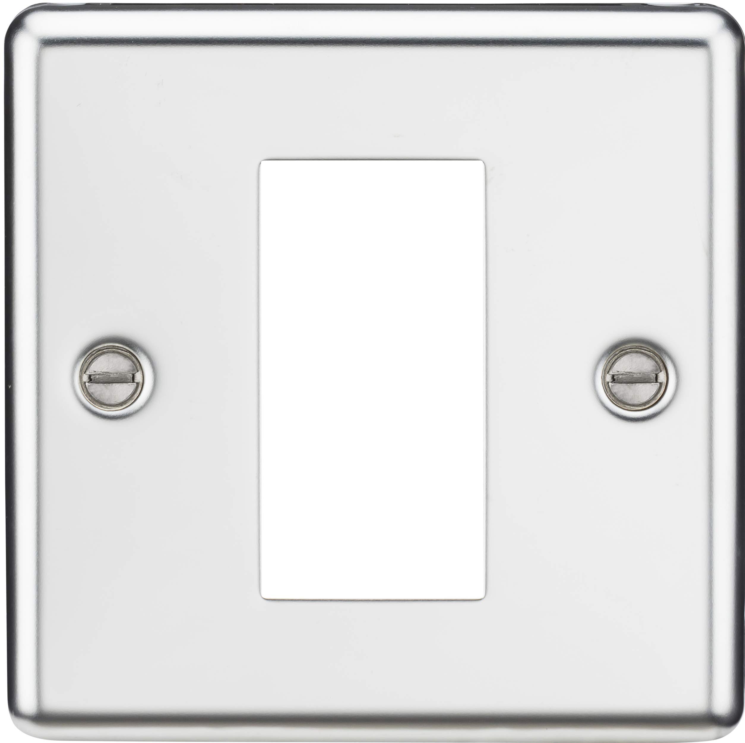 Knightsbridge Polished Chrome 1G Modular Faceplate - Rounded Edge