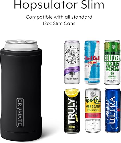 Miniatura 6 de BrüMate Hopsulator Slim - Enfriador de latas aislado, para latas delgadas de 12 onzas, soporte para bebidas de acero inoxidable aislado, para