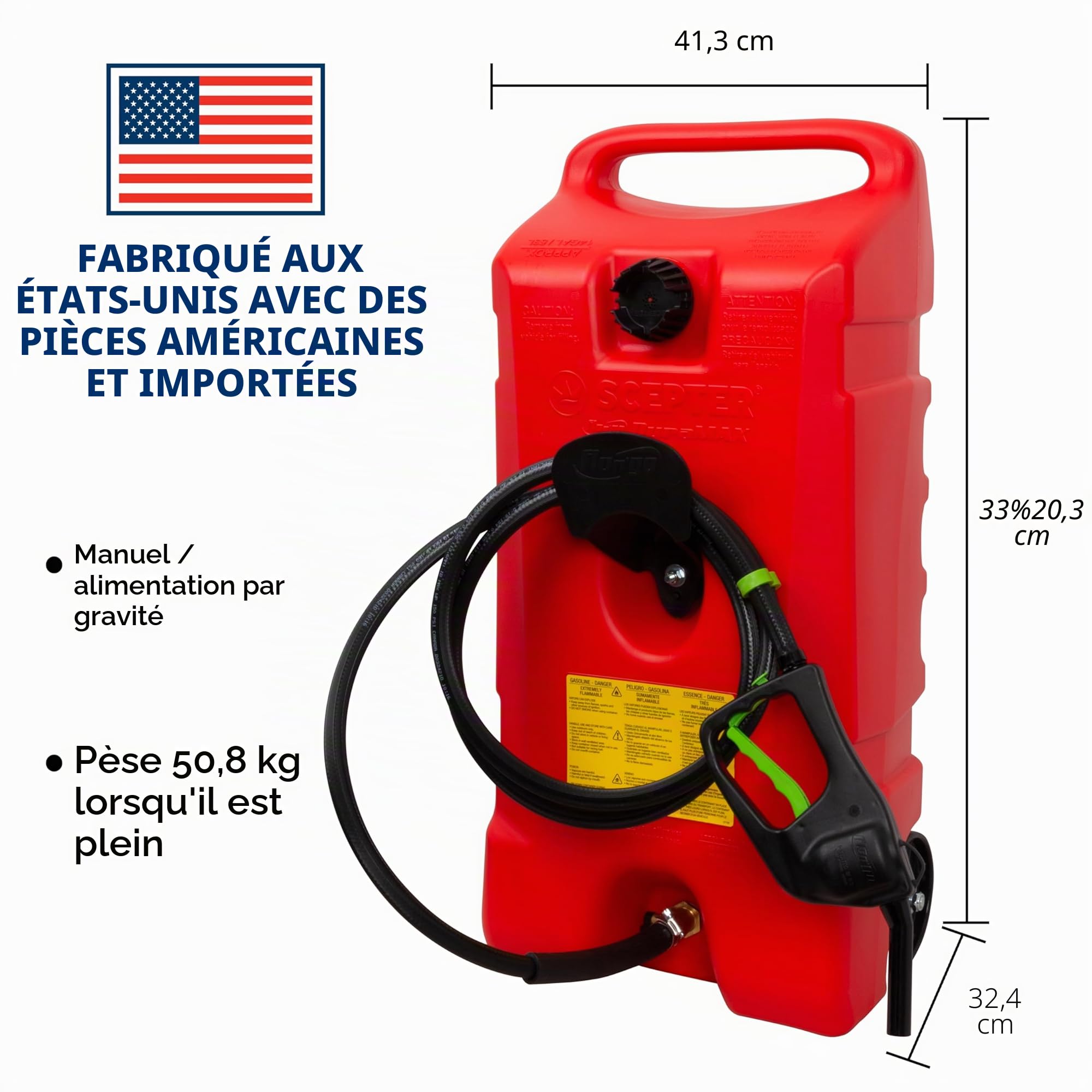 Scepter B53-Bidon d'essence avec Roues 53 litres