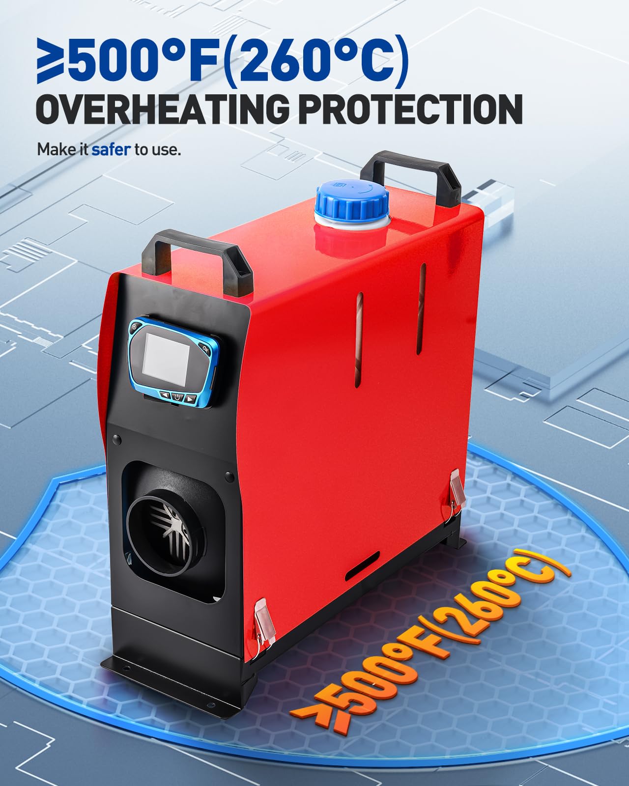 12V 8KW Air Diesel Heater, zestaw ogrzewania postojowego z tłumikiem LCD Remote Control, nocne zintegrowane ogrzewanie Diesel Ciche dla samochodów kempingowych ciężarówek łodzi autobusów jachtów tu