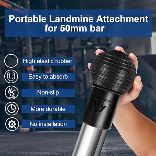 Miniatura 3 de Navona Accesorio Landmine para Barra, Landmine de Barra de 2 pulgadas, Resistente y Fácil de Usar con Rotación de 360 - para Press, Remo, Rotar,