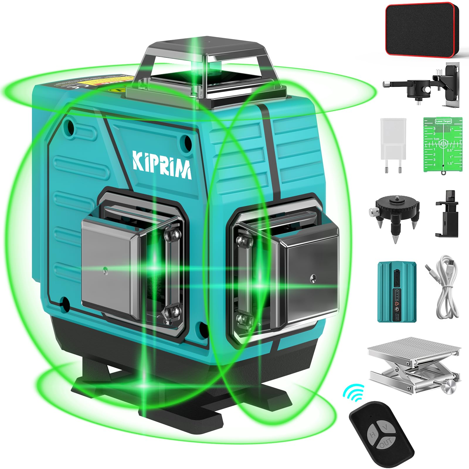 Livello Laser Verde Autolivellante 16 Linee Verde - Autolivellante, Con Treppiede E Telecomando Livello Laser 4d