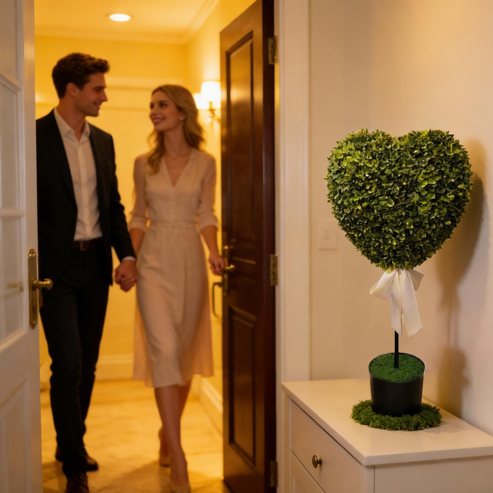 Topiario Decoración San Valentín Corazón Artificial Hogar
