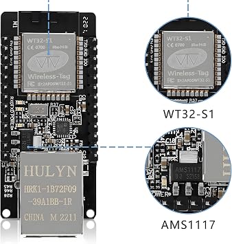 WT32-ETH01 Development Board Ethernet ESP32 Development Board Module Embedded Serial Port to Ethernet 2.4GHz Wi-Fi & Bluetooth Dual-Mode Support