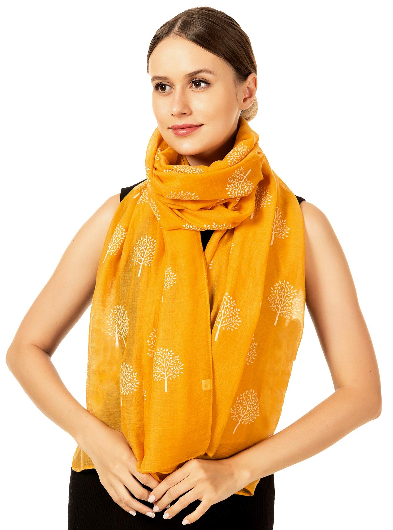 World Of Shawls Women's Mustard - Stitched Ends Mulberry Tree Scarf Shawl Wrap Soft Warm (Mustard - Stitched Ends)