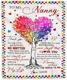 CenturyTee Personalized to My Nanny Blanket from Kids Never Forget That I Love You You Mean The World to Me Nanny Birthday Mothers Day Christmas Fleece Blanket (50 x 60 Inches - Youth Size)