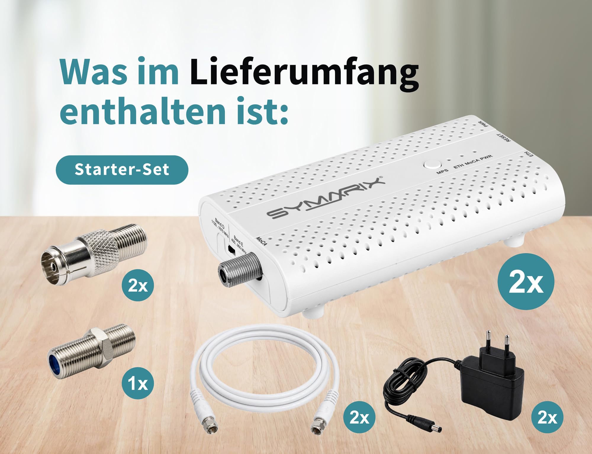 TMU 31 MoCA 2.5 Ethernet Over Coax Modem (EoC) Gigabit-Ethernet über Koaxialkabel Latenz <1ms (Starter-Set)