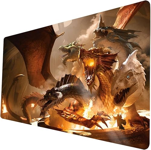 Dragon TCG Playmat, 24 x 14 pulgadas - MTG, DTCG, CCG, RPG - Tapete de juego de cartas coleccionables de superficie lisa colección de goma