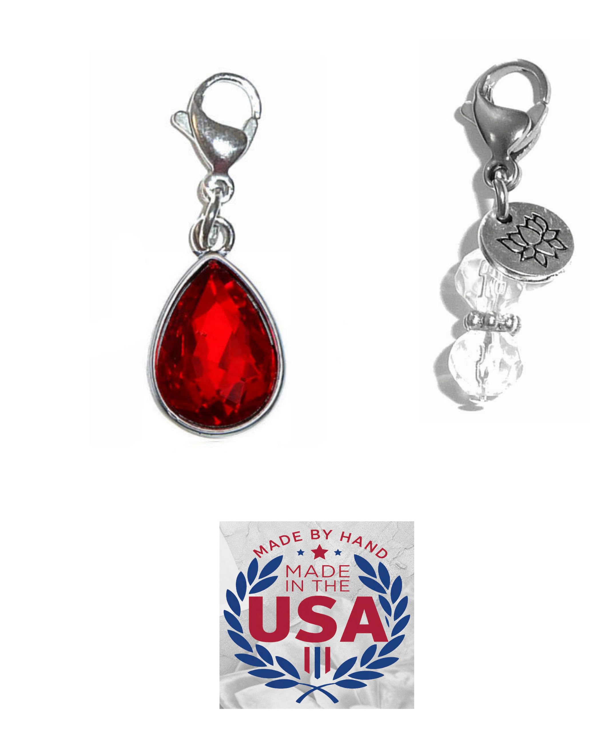 Hidden Hollow Beads Clip On Charm for Purse, Handbag, Keychain, Zipper Pull, Backpack, Jewelry Accessory, USA