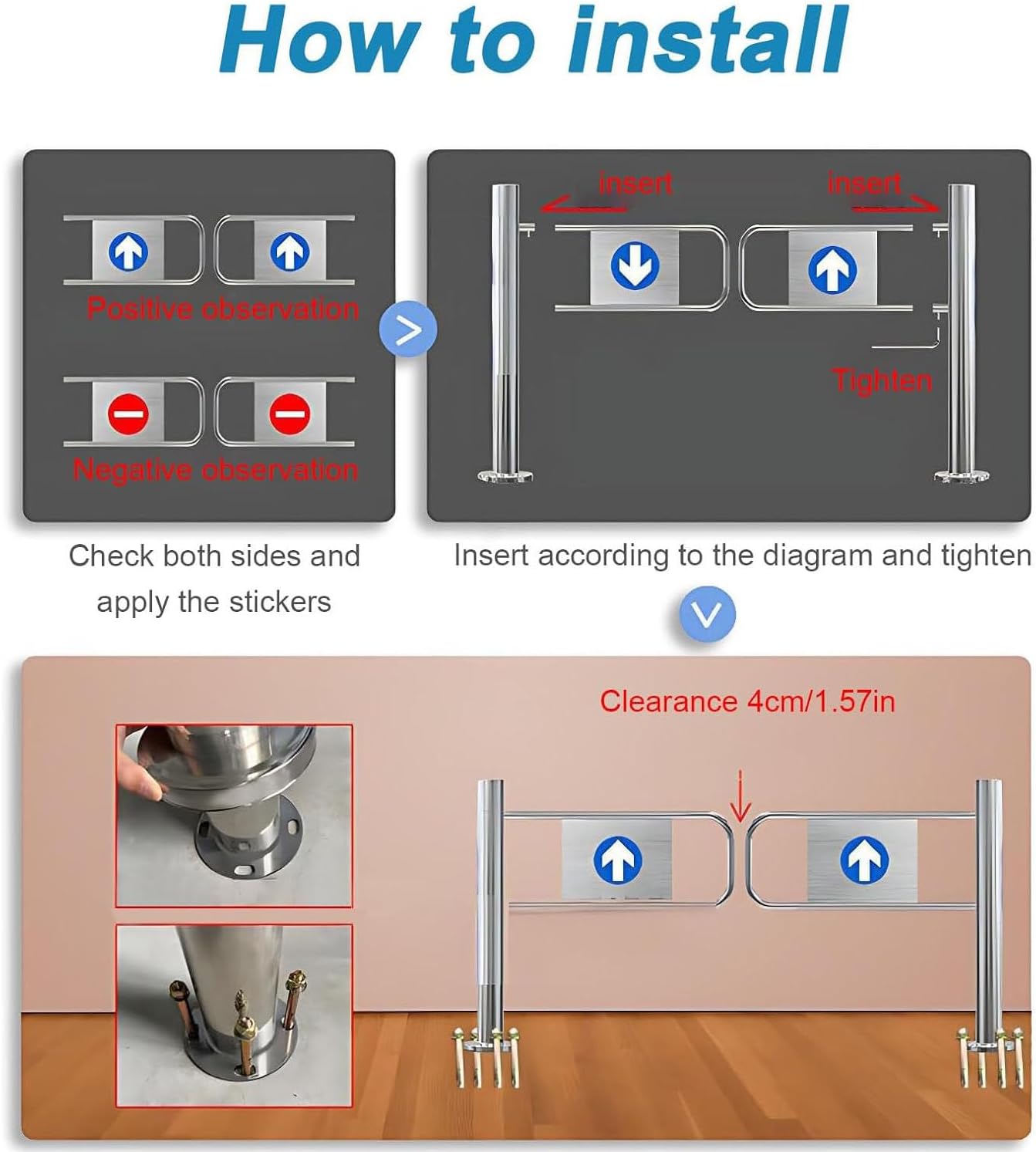 Automatic Rebound Safety Gate Swing Door 90° Manual Pedestrian Gate for Markets Factories Parks Aisles80x100cm HeavyDuty Design for Enhanced Security