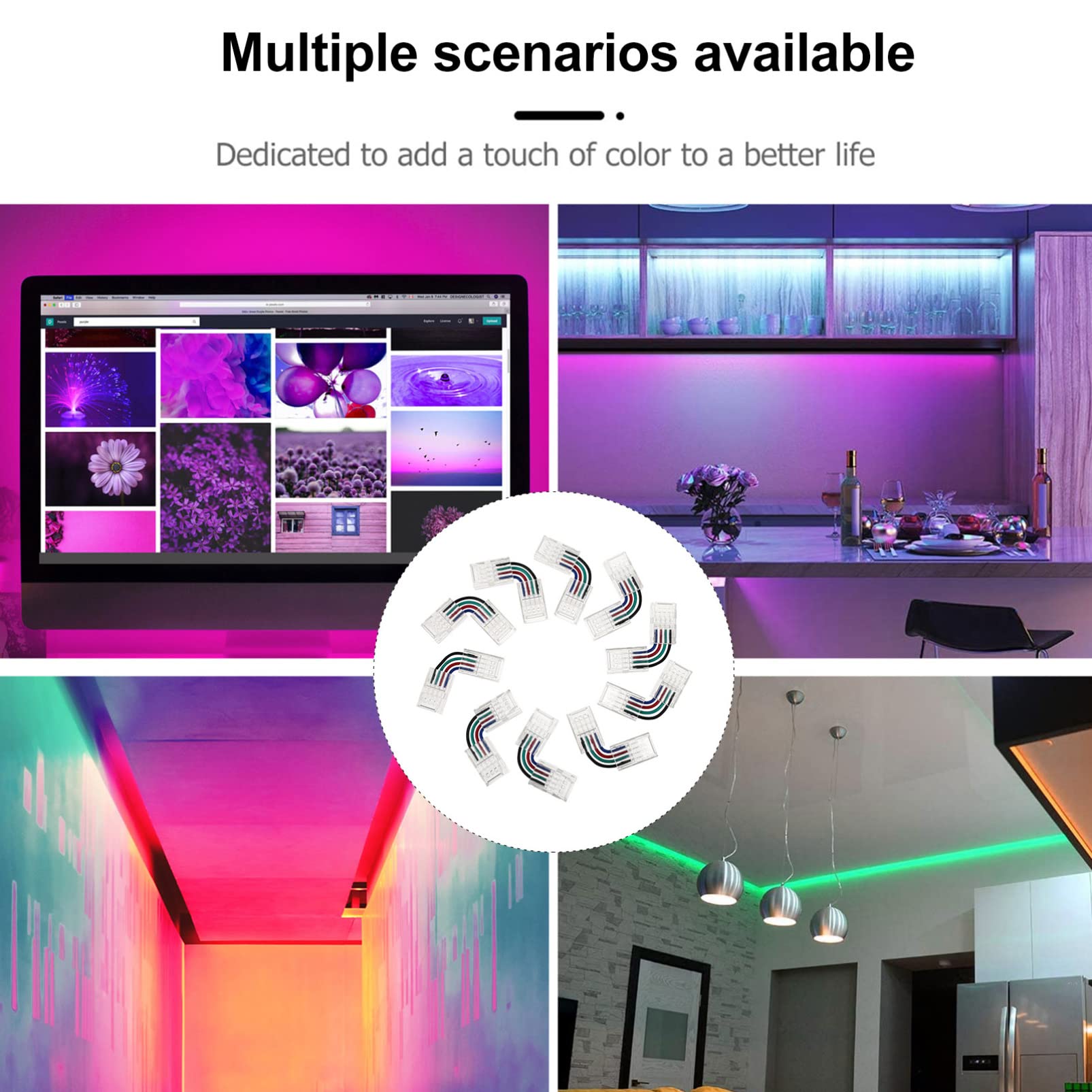 PRETYZOOM 30stücke Polige -lichtstreifen-adapterverbinder Für Rgb - Solderless Förmige Eckenverbindung Für Einfache Installation Und Erweiterung