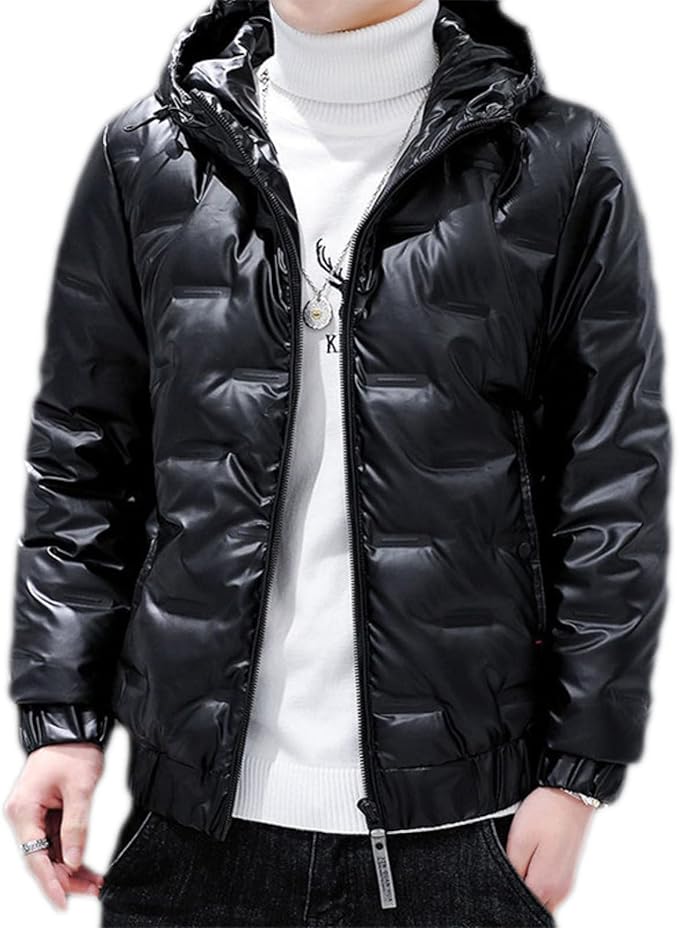 Amazon メンズ 軽量ダウンジャケット ハーフコート アウター 外套 ラライトダウン ジャンパー ショート丈 ダウン90 ボリュームネック ハイネック 防寒着 無地 カジュアル 秋 冬 紳士服 冬服 大きいサイズ 立ち襟 コート ジャケット 通販