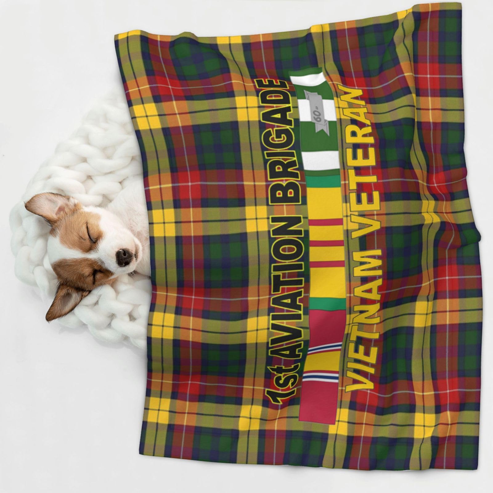 1st Aviation Brigade Vietnam Veteran Soft and Cozy Pet Blanket for Dogs and Cats - Versatile and Comfortable Medium