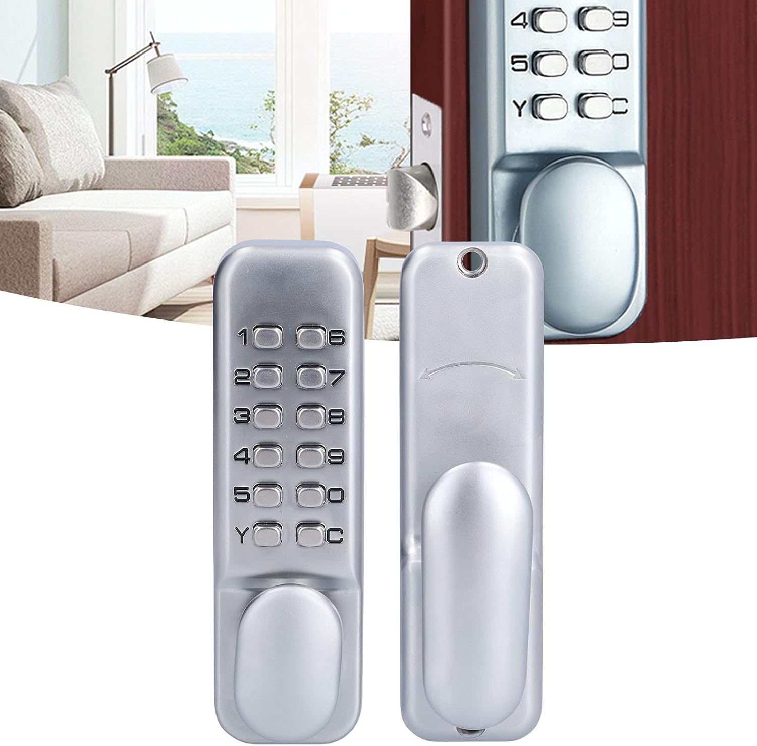 Mechanical Combination Lock, Anti Theft Door Lock for Office for Parking Lot for Gate