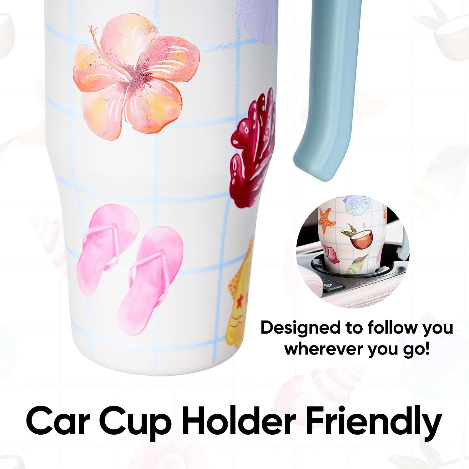 Fijinhom 24 oz Toddler Tumbler with Handle, Stainless Steel Insulated Water Bottle Coffee Mug with Straw, Toddler Cups, Kids Water Bottle for School, Sports, Travel, Coast image 5