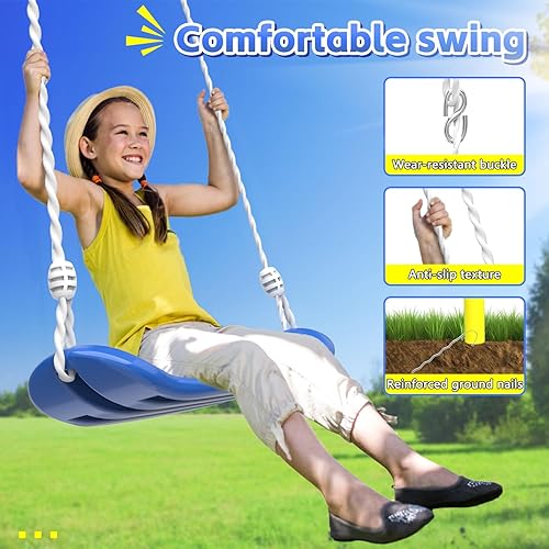 Miniatura 5 de Juego de columpios para patio trasero con soporte, columpio de metal resistente de 440 libras, soporte de columpio para exteriores, contiene 1