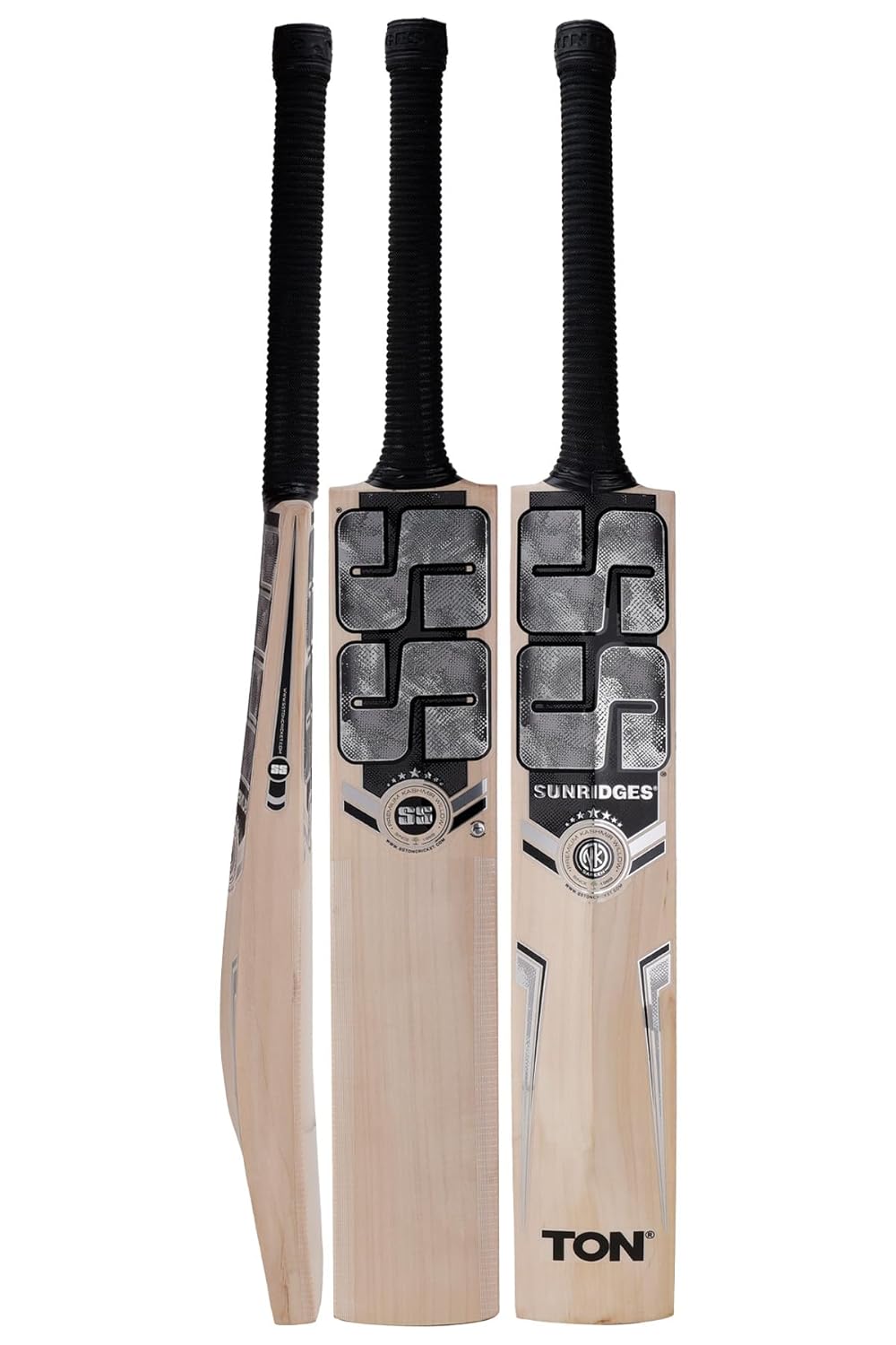 SS Premium Silver Kashmir Willow Cricket Bat - SH | Selected Grade 3 Air Dried Willow | Massive TON Edges | 3-Tone Grip | 