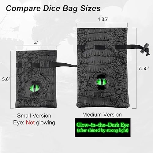 Miniatura 17 de Haxtec - Bolsa de almacenamiento para dados de piel sintética con cordón y diseño de ojo de dragón, para dados de D&D, monedas y accesorios, Mama