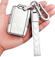 Vista 1 de Sindeda funda para llavero de Chevy con llavero, protección completa, carcasa de llave suave, Blanco, 4 botones