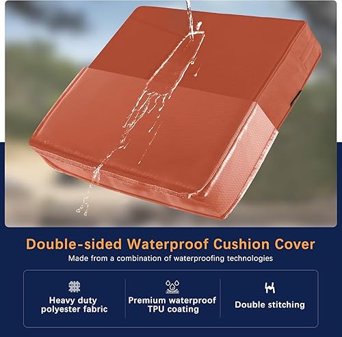 Miniatura 4 de Favoyard Juego de cojines de asiento para exteriores, 19 x 19 pulgadas, impermeables y resistentes a la decoloración, cojines para muebles de patio