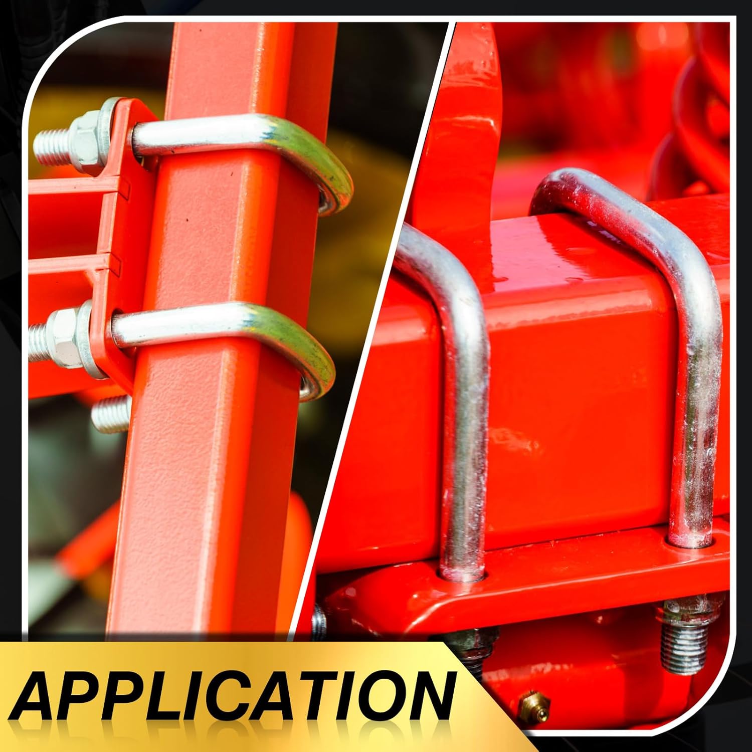 Zonon 12 Pcs 3/8" x 4" x 5" Square U Bolt with Frame Plates and Nuts Zinc Plated U Clamp Bolts for Boat Trailer Tube Rectangular Wood Industrial Supplies and Metal Object