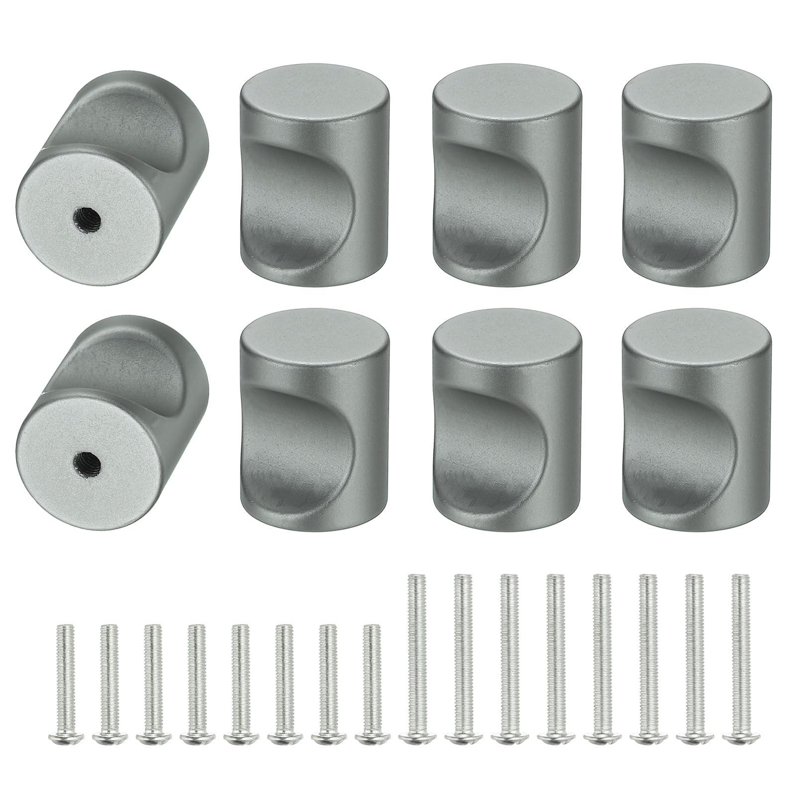 Boutons de tiroir en aluminium uxcell robustes et anticorrosion gris mat de 20 mm