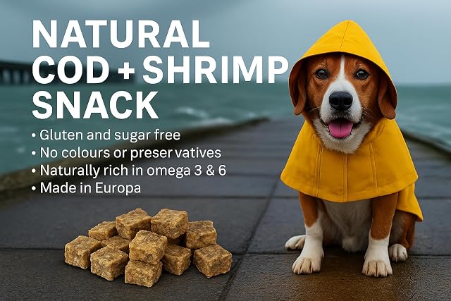 Foto 4 de 4 de Snacks para Perros - Dados de Bacalao y gambas - 75 g - Ricos en proteínas y Omega 3 - Flamingo