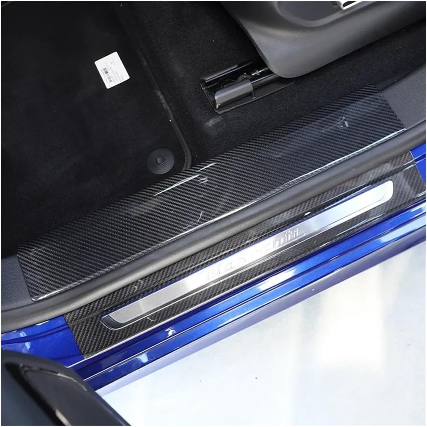 Carbon Fiber Car Threshold Door Sill Trim Strip Welcome Pedals Protection Stickers Compatible For Maserati Grecale 2022-2023 Accessory (Color : Outer Door Sill-01)
