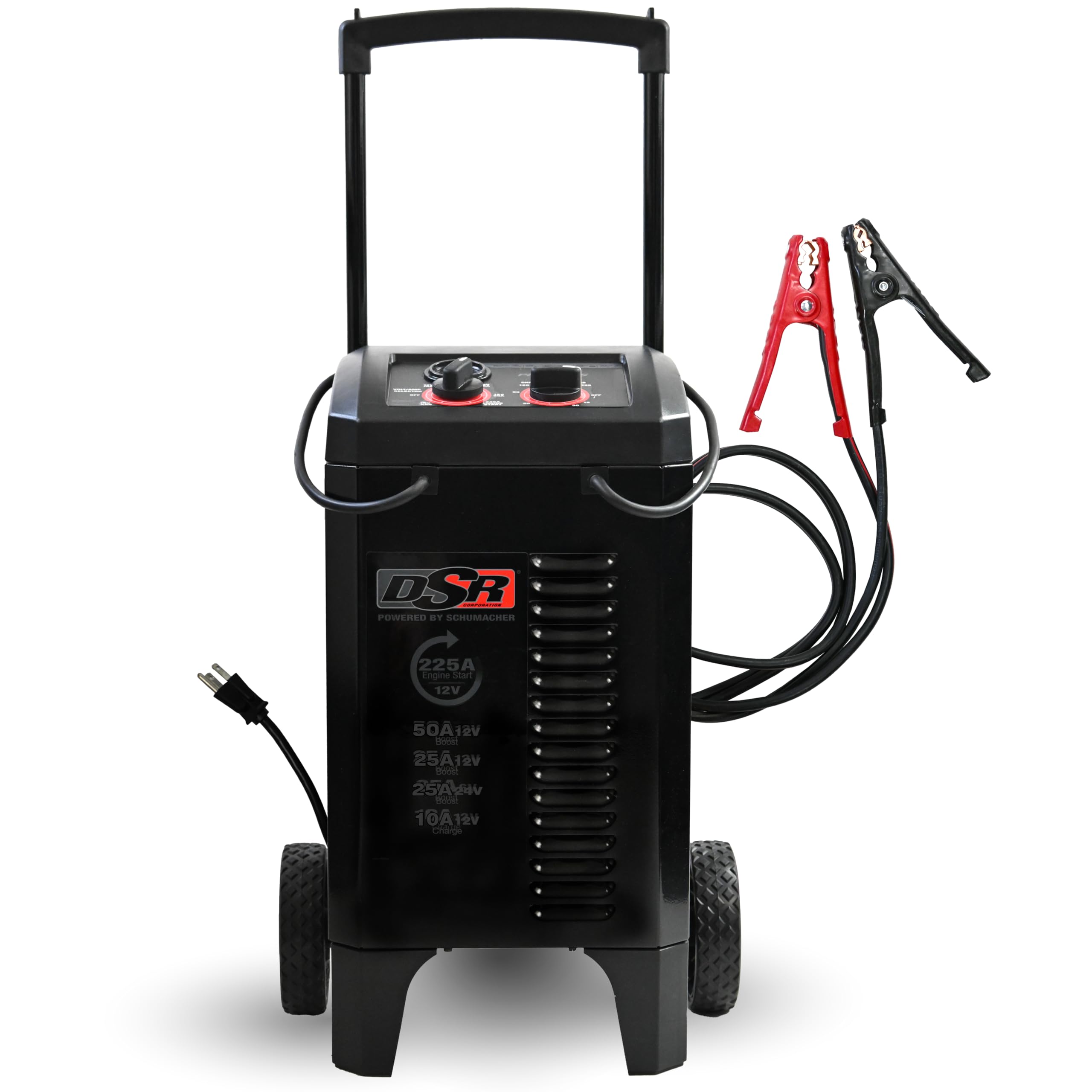 Schumacher Electric DSR ProSeries 6V/12V Manual Battery Charger & Engine Starter - 225A Heavy Duty Engine Starter - Truck, SUV & Large Battery Compatible - Color-Coded Clamps - DSR139