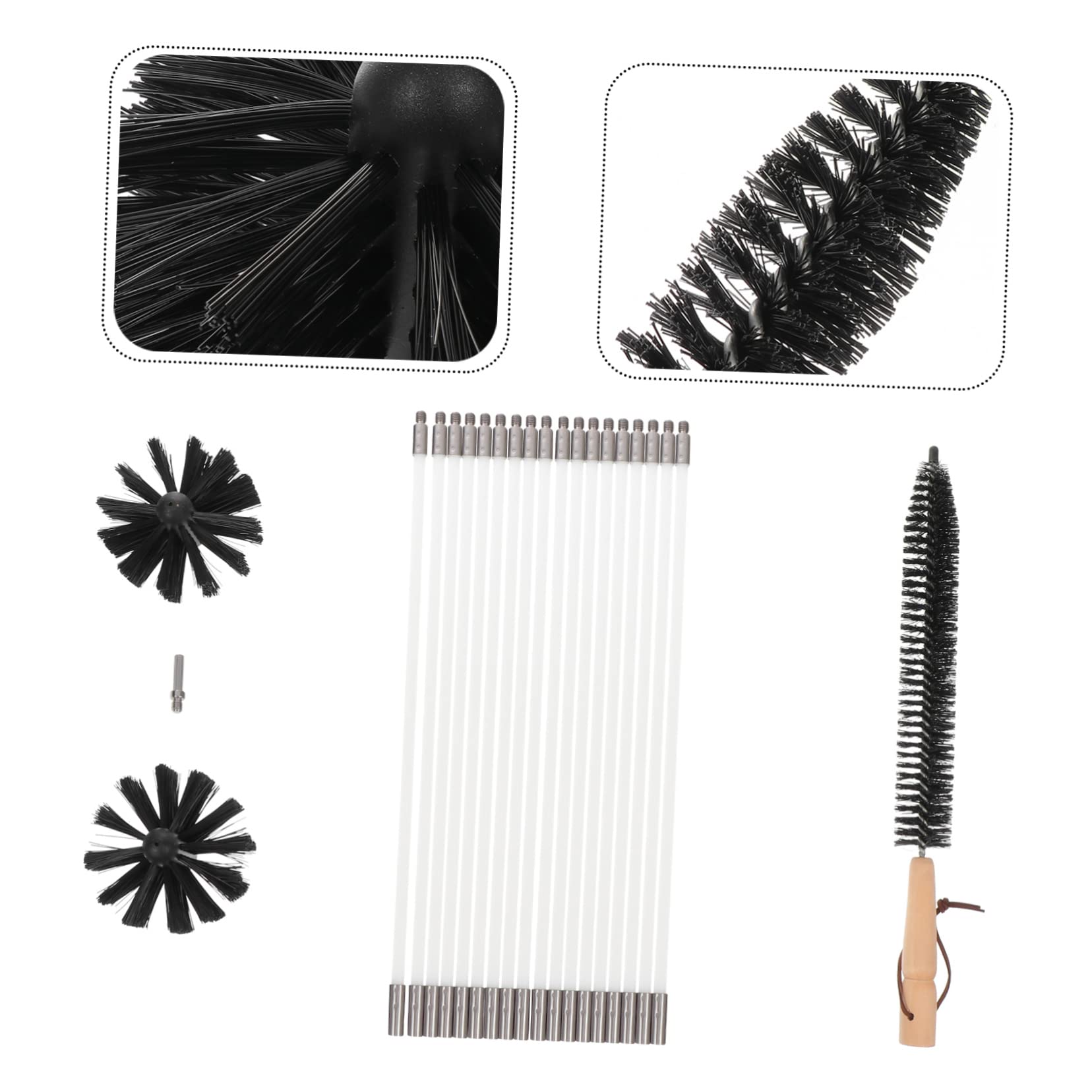MAGICLULU Kit Scovolino Canne Fumarie e Asciugatrice, Spazzola in Nailon Aste Flessibili e Connessione Filettata per Pulizia Interna,