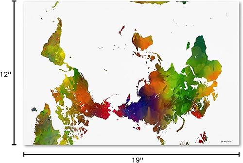 Miniatura 6 de Trademark Fine Art MW0186-C1219GG Mapa invertido del mundo Clr 1 por Marlene Watson, 12 x 19 pulgadas, 12 x 19 pulgadas