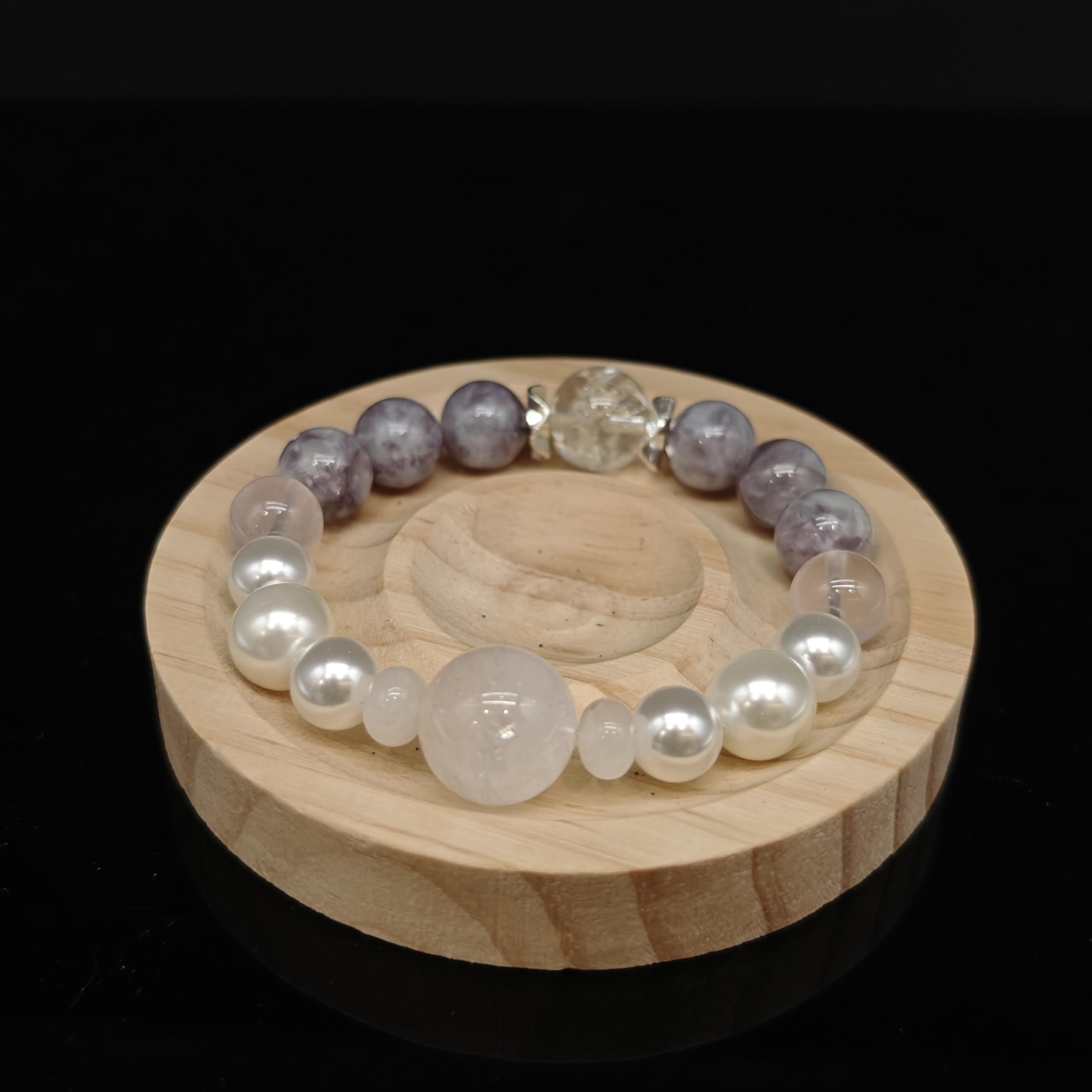 Bracciale Pietre Naturali Bracciale Personalizzato In Cristalli Naturali Fatto A Mano Da Donna – Gioiello Elastico Con Perline, Regalo Di Compleanno O Festività