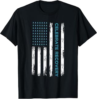 Drug Alcohol Addiction Recovery Celebrate Recovery USA Flag T-Shirt