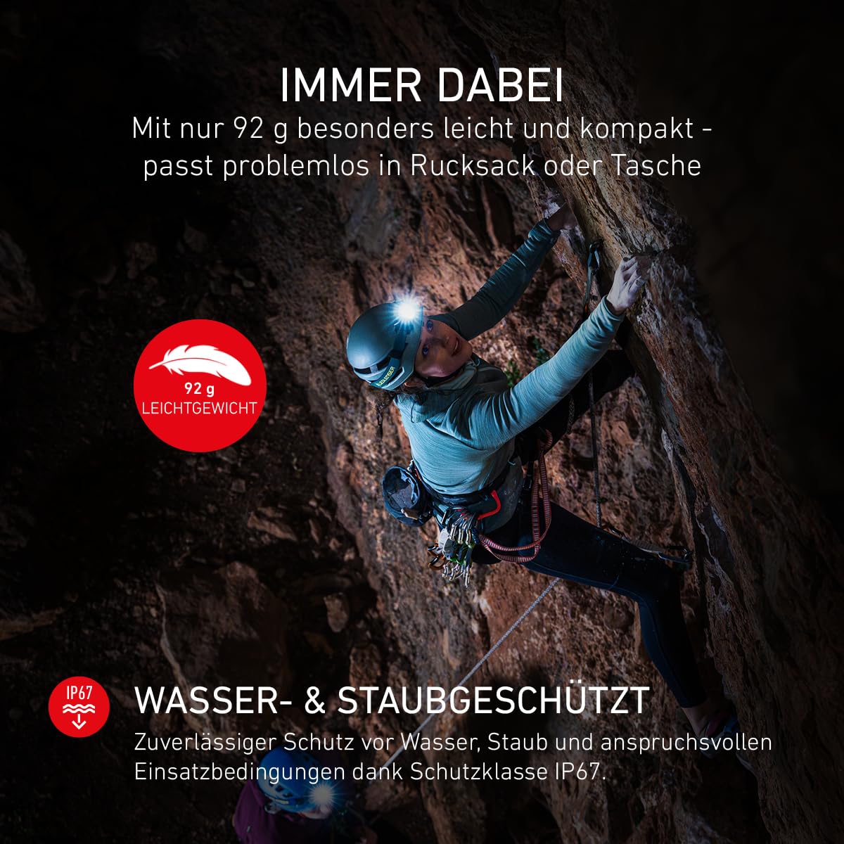 Ledlenser HF4R, Wiederaufladbare LED-Stirnlampe, 650lm, 130m Leuchtweite