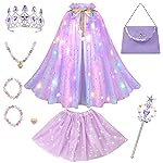 Meland Princess Dress Up for Girls, Light Up Princess Cape with Crown & Tutu, Dress Up Clothes for Halloween, Role Play, Girl Toys for 3 4 5 6 7 8 Years Old