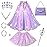 Meland Princess Dress Up for Girls, Light Up Princess Cape with Crown & Tutu, Dress Up Clothes for Halloween, Role Play, Girl Toys for 3 4 5 6 7 8 Years Old