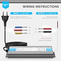 KSIBNW LED Transzformátor 12V 60W 5A IP67 Vízálló Kültéri Tápegység - 230V AC/DC Adapter Kerti Világításhoz, LED Szalaghoz 5