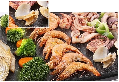 Miniatura 3 de Parrilla eléctrica de mesa Teppanyaki, parrilla antiadherente, 5 limas con temperatura ajustable, barbacoa de placa caliente para barbacoa, parrilla